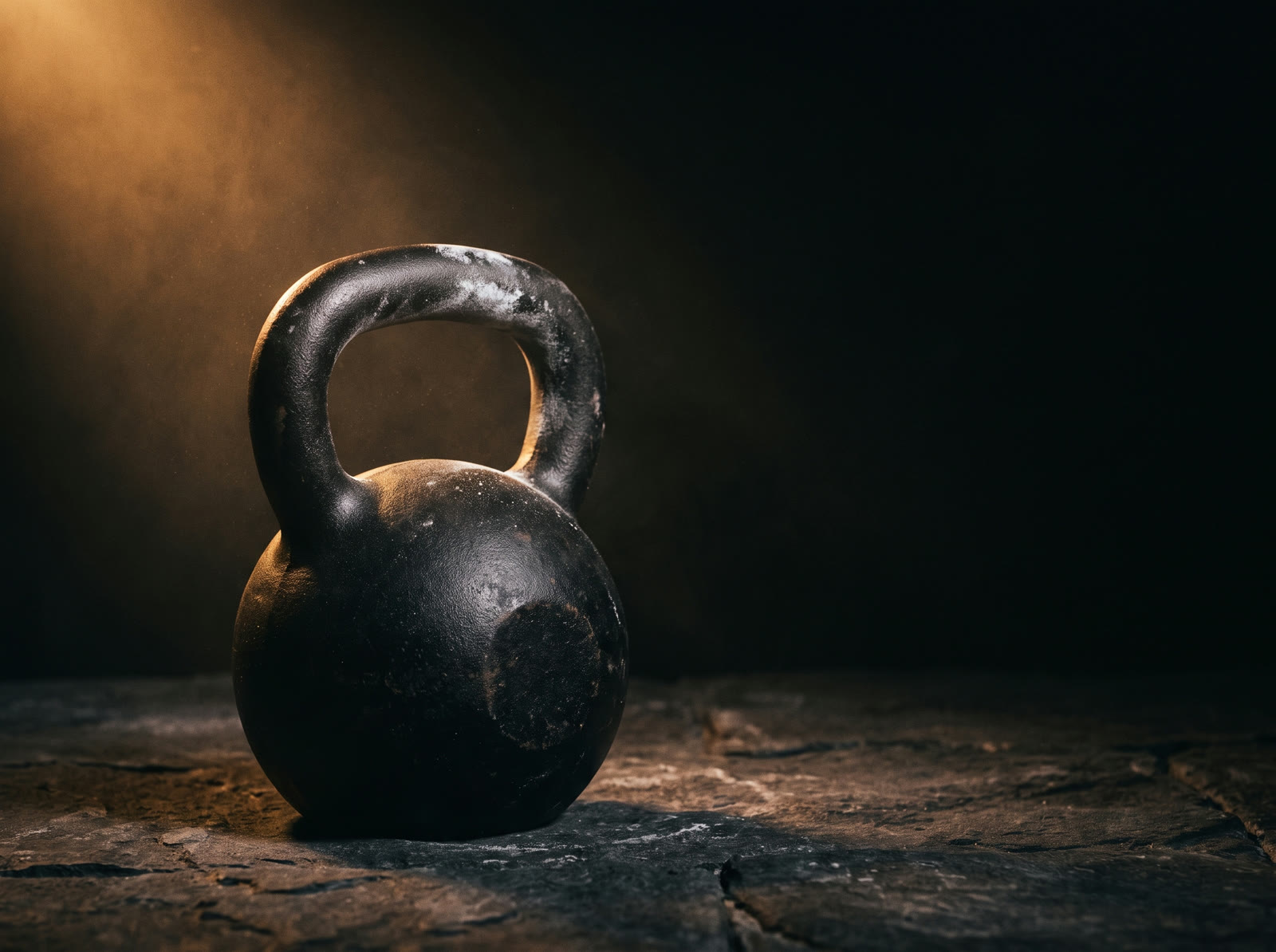 Eine Kettlebell im warmen Licht